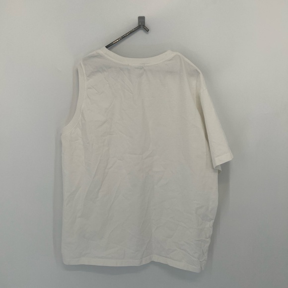 Agolde Della Asymmetric T-Shirt In White - Picture 7 of 8